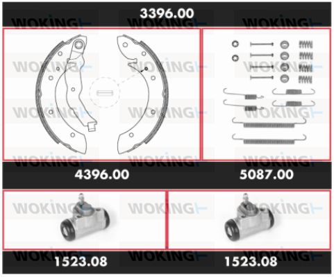 WOKING Комплект тормозов, барабанный тормозной механизм 3396.00