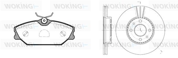 WOKING Комплект тормозов, дисковый тормозной механизм 83083.04