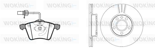 WOKING Комплект тормозов, дисковый тормозной механизм 86213.00