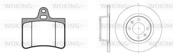 WOKING Комплект тормозов, дисковый тормозной механизм 89303.00