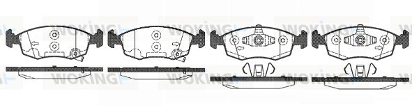 WOKING Комплект тормозных колодок, дисковый тормоз P0723.50