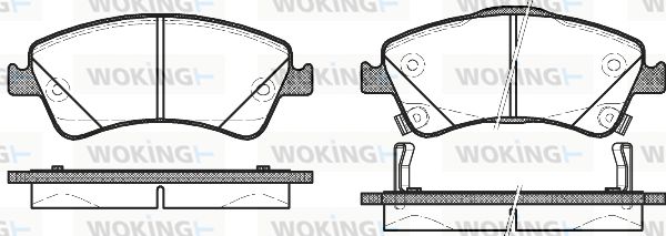 WOKING Комплект тормозных колодок, дисковый тормоз P12413.12