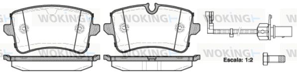 WOKING Комплект тормозных колодок, дисковый тормоз P12433.10