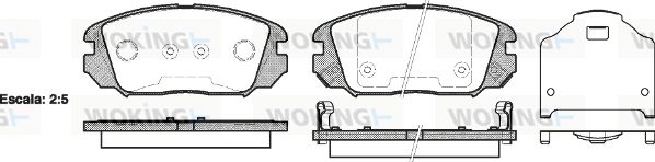 WOKING Piduriklotsi komplekt,ketaspidur P13043.02