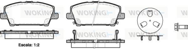 WOKING Piduriklotsi komplekt,ketaspidur P13053.02