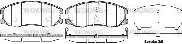 WOKING Комплект тормозных колодок, дисковый тормоз P13613.12