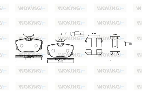 WOKING Комплект тормозных колодок, дисковый тормоз P6673.12