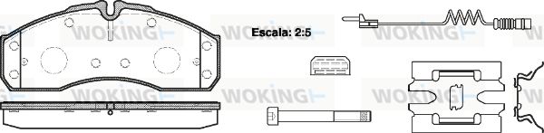 WOKING Комплект тормозных колодок, дисковый тормоз P7513.22
