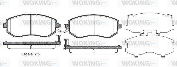 WOKING Piduriklotsi komplekt,ketaspidur P8513.04