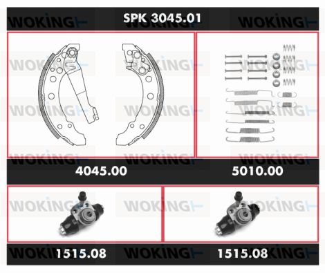 WOKING Комплект тормозов, барабанный тормозной механизм SPK 3045.01