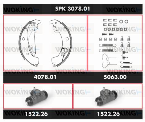 WOKING Комплект тормозов, барабанный тормозной механизм SPK 3078.01