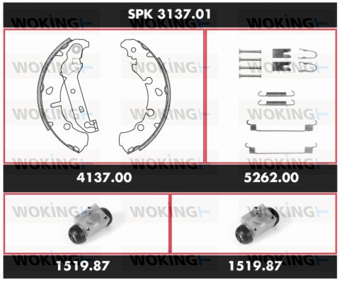 WOKING Pidurikomplekt,trummelpidur SPK 3137.01