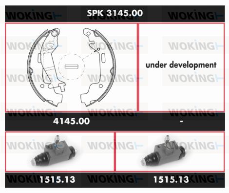 WOKING Pidurikomplekt,trummelpidur SPK 3145.00