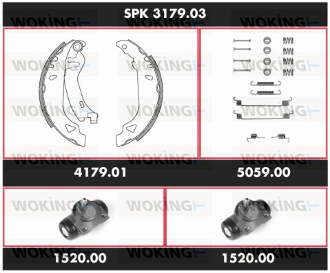 WOKING Pidurikomplekt,trummelpidur SPK 3179.03