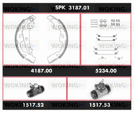 WOKING Pidurikomplekt,trummelpidur SPK 3187.01