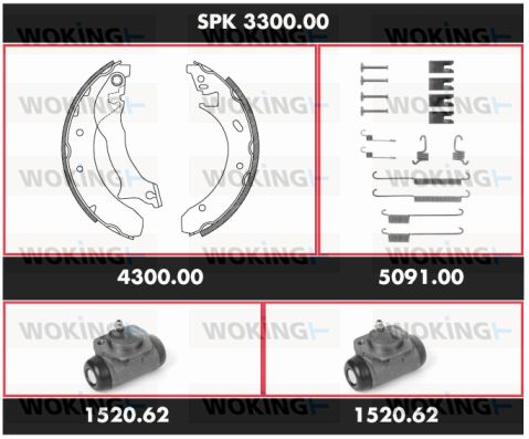 WOKING Комплект тормозов, барабанный тормозной механизм SPK 3300.00