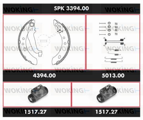 WOKING Pidurikomplekt,trummelpidur SPK 3394.00