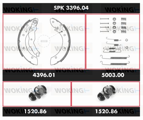 WOKING Pidurikomplekt,trummelpidur SPK 3396.04