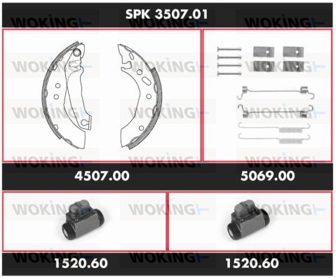 WOKING Pidurikomplekt,trummelpidur SPK 3507.01