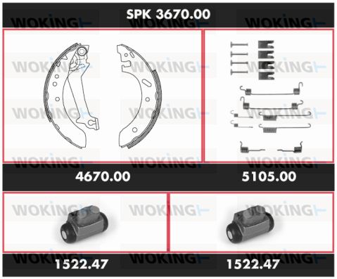 WOKING Pidurikomplekt,trummelpidur SPK 3670.00