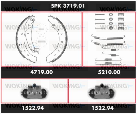 WOKING Pidurikomplekt,trummelpidur SPK 3719.01