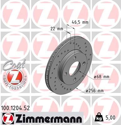 ZIMMERMANN Тормозной диск 100.1204.52