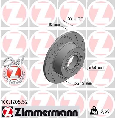 ZIMMERMANN Тормозной диск 100.1205.52