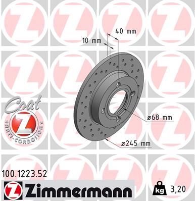 ZIMMERMANN Тормозной диск 100.1223.52
