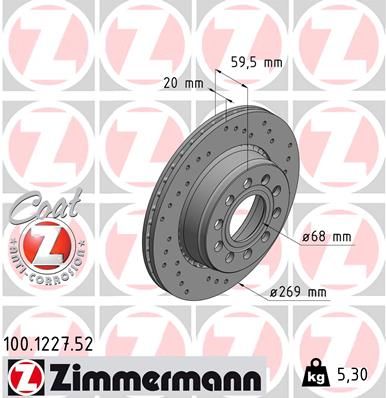 ZIMMERMANN Тормозной диск 100.1227.52
