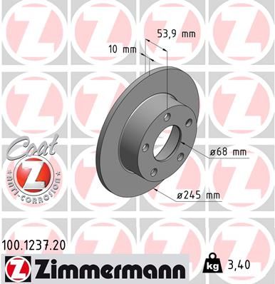 ZIMMERMANN Тормозной диск 100.1237.20