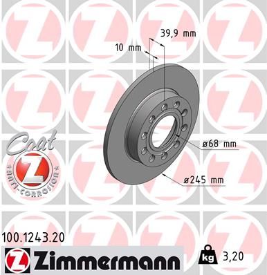 ZIMMERMANN Тормозной диск 100.1243.20