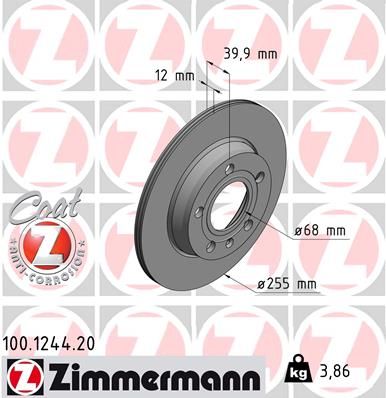 ZIMMERMANN Тормозной диск 100.1244.20