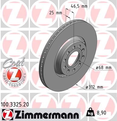 ZIMMERMANN Тормозной диск 100.3325.20