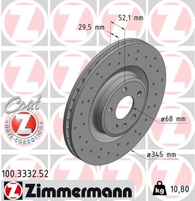 ZIMMERMANN Тормозной диск 100.3332.52
