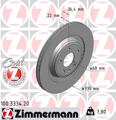 ZIMMERMANN Тормозной диск 100.3334.20