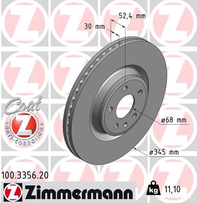 ZIMMERMANN Тормозной диск 100.3356.20