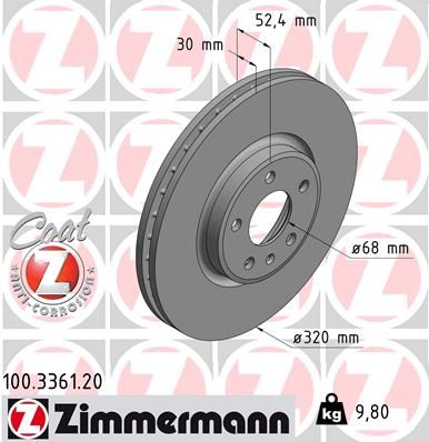 ZIMMERMANN Тормозной диск 100.3361.20