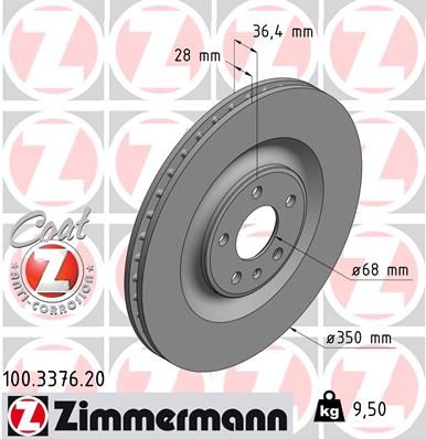 ZIMMERMANN Тормозной диск 100.3376.20