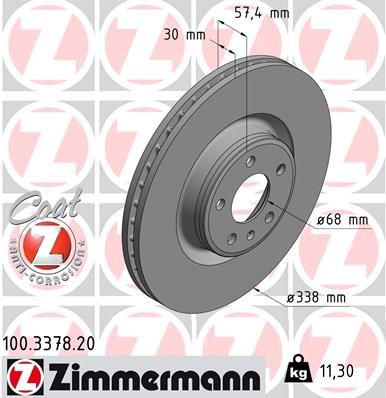 ZIMMERMANN Тормозной диск 100.3378.20