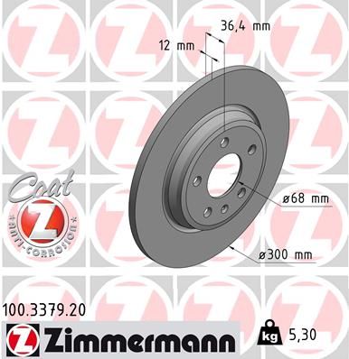ZIMMERMANN Тормозной диск 100.3379.20