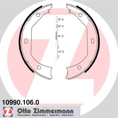 ZIMMERMANN Комплект тормозных колодок, стояночная тормозная с 10990.106.0