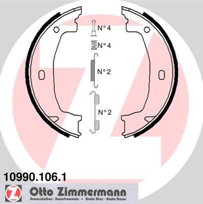 ZIMMERMANN Комплект тормозных колодок, стояночная тормозная с 10990.106.1