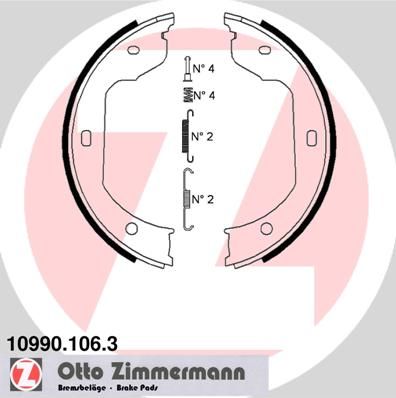 ZIMMERMANN Комплект тормозных колодок, стояночная тормозная с 10990.106.3