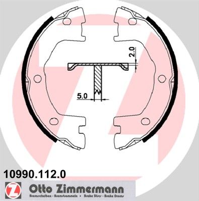 ZIMMERMANN Комплект тормозных колодок, стояночная тормозная с 10990.112.0
