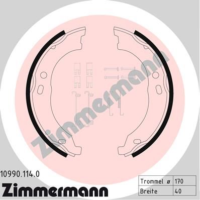 ZIMMERMANN Комплект тормозных колодок, стояночная тормозная с 10990.114.0