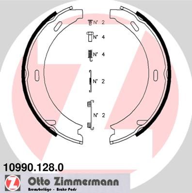 ZIMMERMANN Комплект тормозных колодок, стояночная тормозная с 10990.128.0