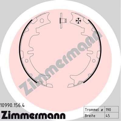 ZIMMERMANN Комплект тормозных колодок, стояночная тормозная с 10990.156.4