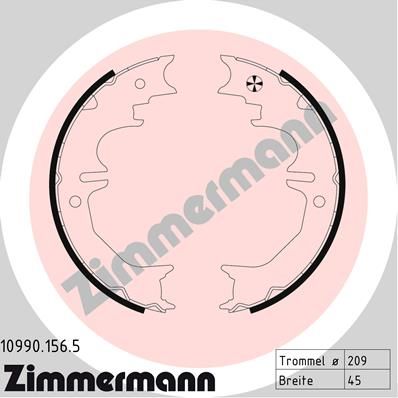ZIMMERMANN Комплект тормозных колодок, стояночная тормозная с 10990.156.5