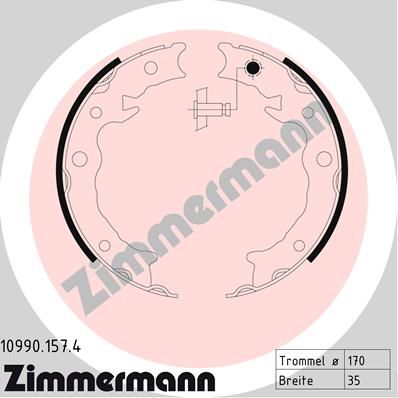 ZIMMERMANN Комплект тормозных колодок, стояночная тормозная с 10990.157.4