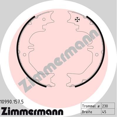 ZIMMERMANN Комплект тормозных колодок, стояночная тормозная с 10990.157.5